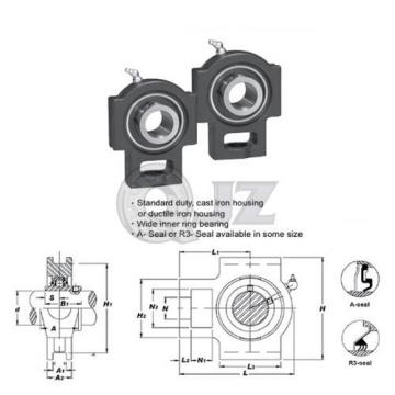 2x 25 mm Take Up Units Cast Iron UCT205 Mounted Bearing UC205 + T205 New