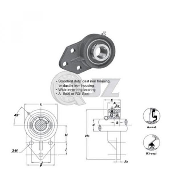 15/16 in 3-Bolt Flange Bracket Units Cast Iron UCFB205-15 Mounted Bearing #2 image