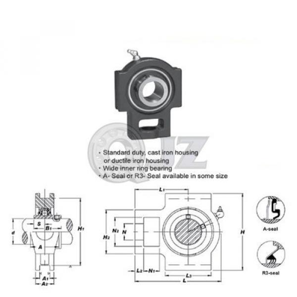 35 mm Take Up Units Cast Iron UCT207 Mounted Bearing UC207 + T207 New (QTY:1) #2 image